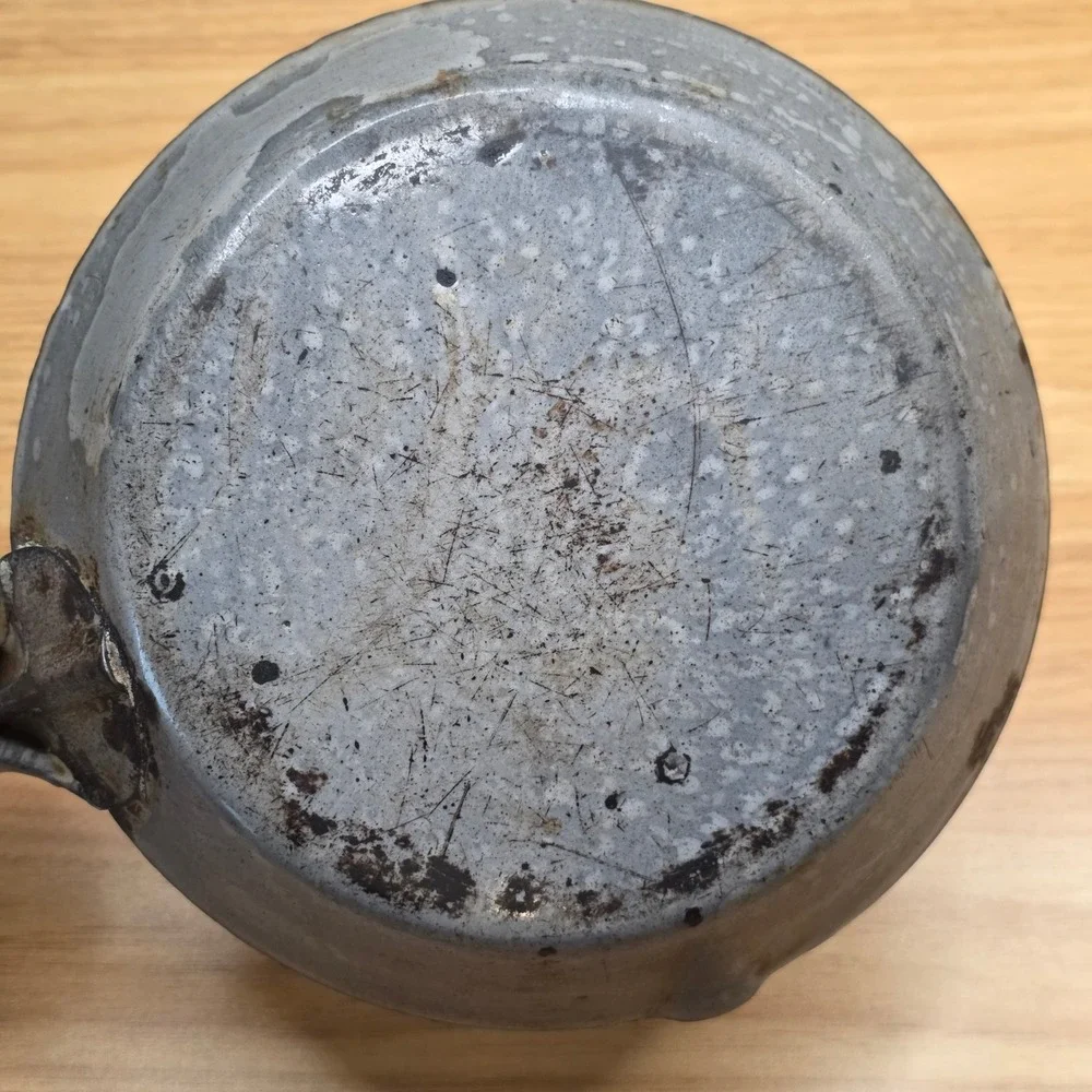 Vintage Gray Graniteware Enamelware Frying Pan Skillet 7